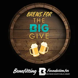 Graphic image of barrel with text that says Brews for the Big Give